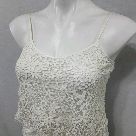 Chelsea and Violet Blouson Fit Tiered Lace Mini Dress Small Romantic Boho Chic - Picture 3 of 7